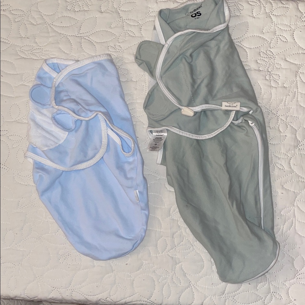 Soft Baby Sleep Sacks - Blue and Green
